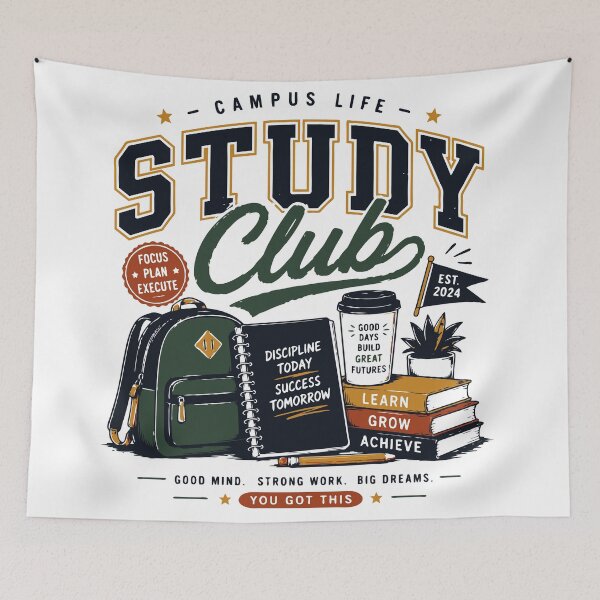 Item preview, Study Club Campus Life Retro College Student Design designed and sold by Sunday.Supply.