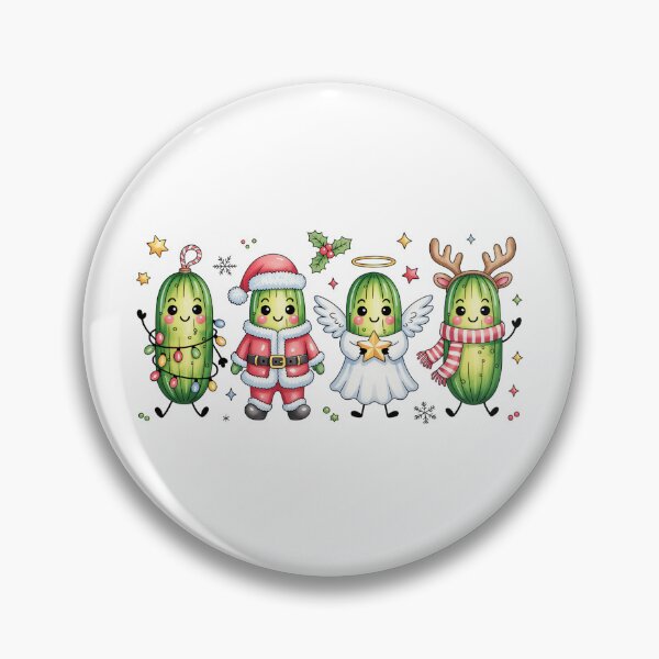 Item preview, kawaii Christmas pickle set designed and sold by jkrphoto.