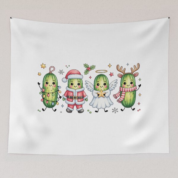 Item preview, kawaii Christmas pickle set designed and sold by jkrphoto.