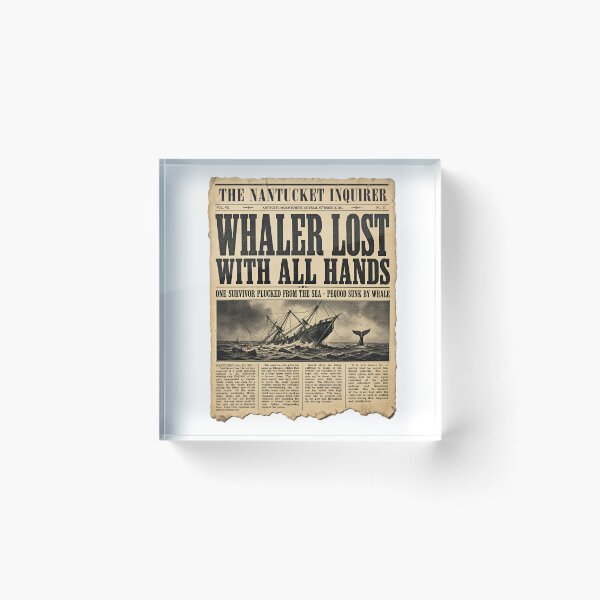 Item preview, Moby Dick: Pequod Lost - Vintage Newspaper designed and sold by Fenay Designs.