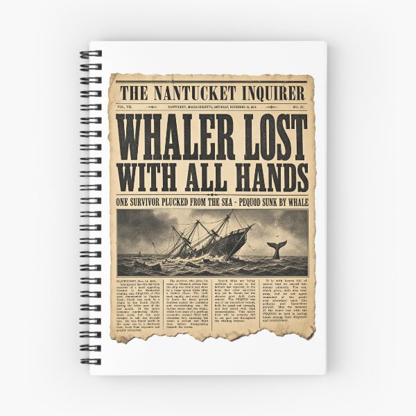 Item preview, Moby Dick: Pequod Lost - Vintage Newspaper designed and sold by Fenay Designs.