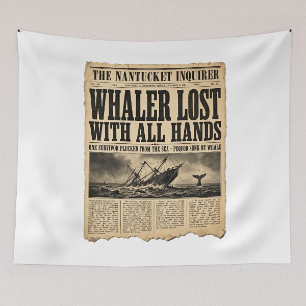 Item preview, Moby Dick: Pequod Lost - Vintage Newspaper designed and sold by Fenay Designs.