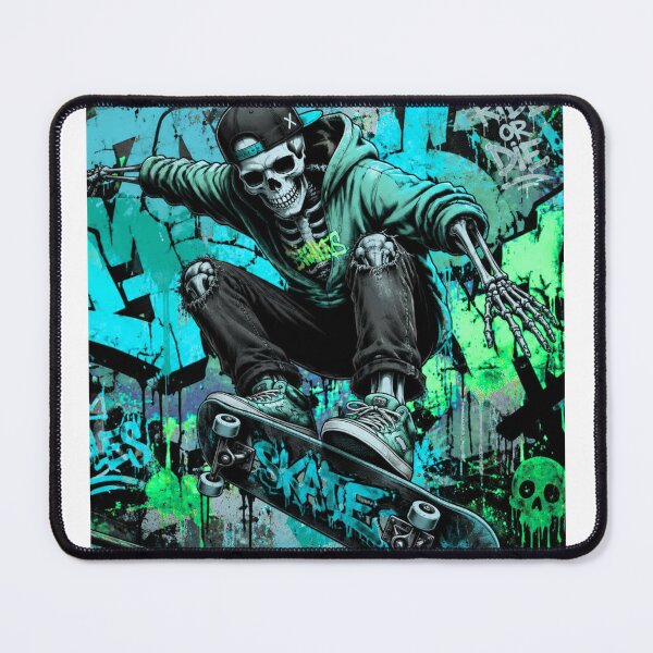 Item preview, Skateboard Skeleton Graffiti Street Art designed and sold by PetruArtDesigns.