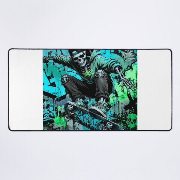Item preview, Skateboard Skeleton Graffiti Street Art designed and sold by PetruArtDesigns.
