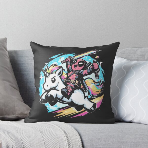 Item preview, Deadpool Chibi Riding Rainbow Unicorn Cute Funny Marvel Fan Art ⭐⭐⭐⭐⭐ designed and sold by TheEdward.