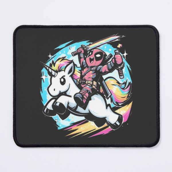 Item preview, Deadpool Chibi Riding Rainbow Unicorn Cute Funny Marvel Fan Art ⭐⭐⭐⭐⭐ designed and sold by TheEdward.