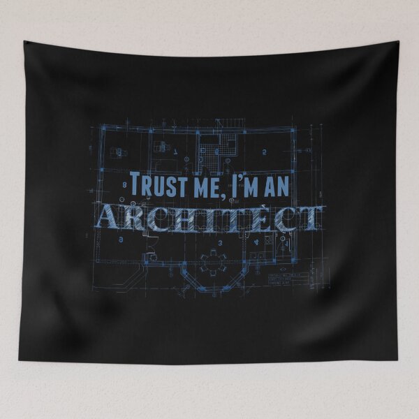 Item preview, Trust Me, I'm An Architect - Funny Blueprint Design designed and sold by Shopeon Designs.