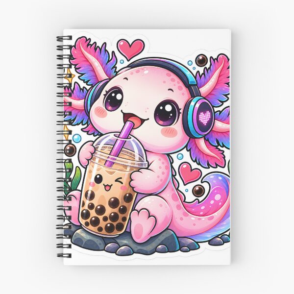Item preview, Boba & Chill Axolotl Sticker | Cute Bubble Tea Axolotl | Kawaii Boba Lover Sticker designed and sold by GenZStickerHub1.