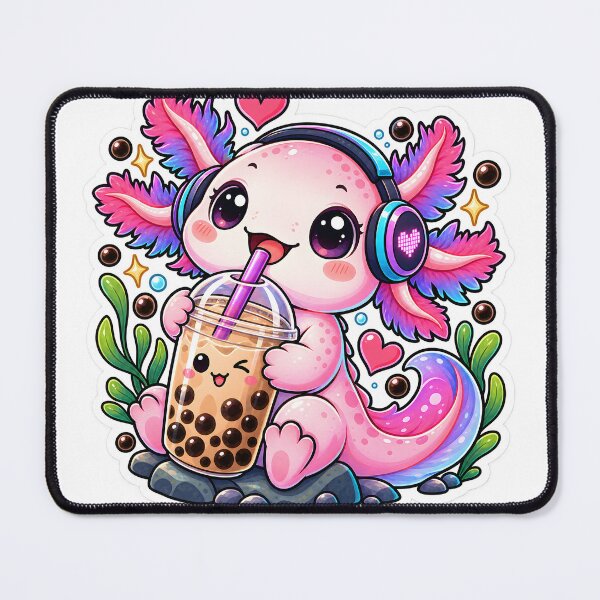 Item preview, Boba & Chill Axolotl Sticker | Cute Bubble Tea Axolotl | Kawaii Boba Lover Sticker designed and sold by GenZStickerHub1.