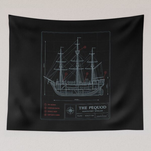 Item preview, Moby Dick Pequod Blueprint - Nantucket Whaler designed and sold by Fenay Designs.