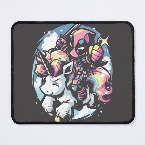 Item preview, Chibi Deadpool Riding Rainbow Unicorn | Cute Kawaii Art LIMITED EDITION designed and sold by TheEdward.