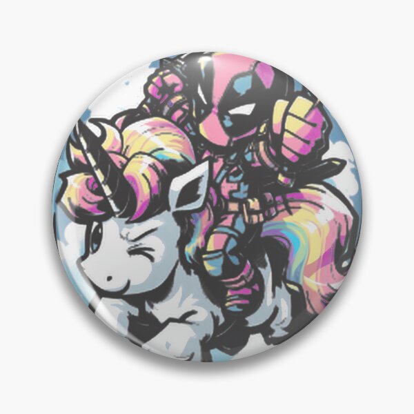 Item preview, Chibi Deadpool Riding Rainbow Unicorn | Cute Kawaii Art LIMITED EDITION designed and sold by TheEdward.