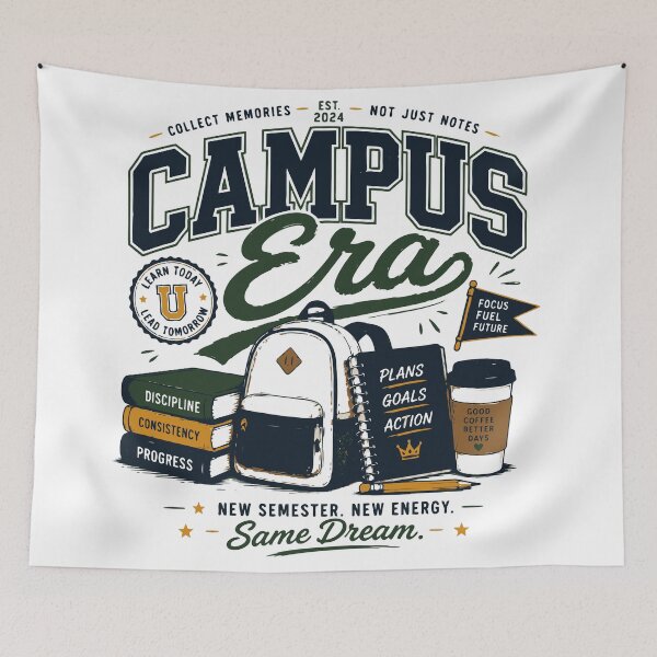 Item preview, Campus Era College Student Life Retro Collegiate Design designed and sold by Sunday.Supply.