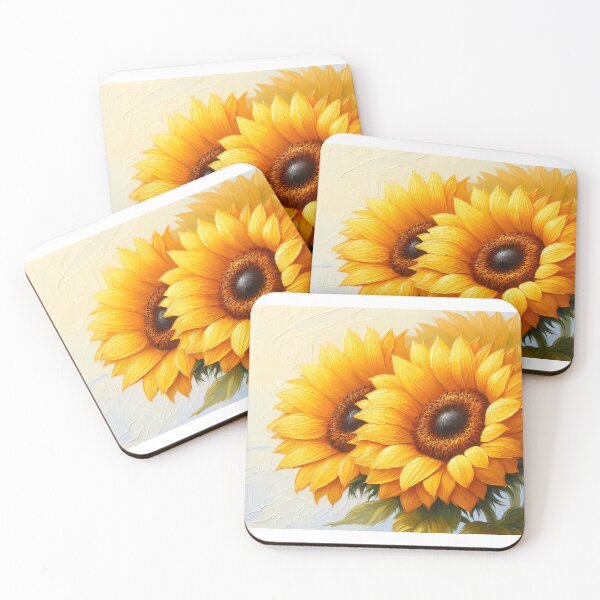 Item preview, Bright Yellow Sunflowers, Textured Floral Painting designed and sold by NarjaShop.