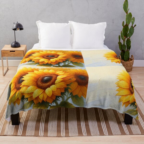 Item preview, Bright Yellow Sunflowers, Textured Floral Painting designed and sold by NarjaShop.