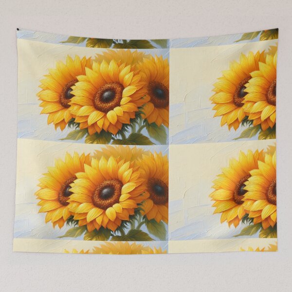 Item preview, Bright Yellow Sunflowers, Textured Floral Painting designed and sold by NarjaShop.