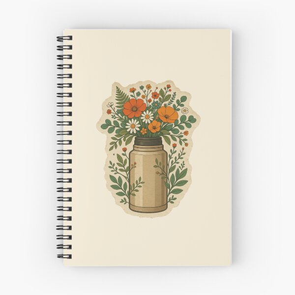 Item preview, Vintage Wildflower Bouquet in water bottel Illustration designed and sold by ITCHAWAWAA.