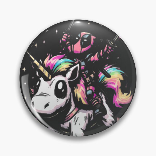 Item preview, Chibi Deadpool Riding Rainbow Unicorn Funny Superhero Art LIMITED EDITION designed and sold by TheEdward.
