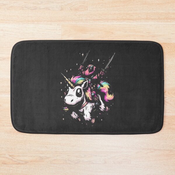 Item preview, Chibi Deadpool Riding Rainbow Unicorn Funny Superhero Art LIMITED EDITION designed and sold by TheEdward.