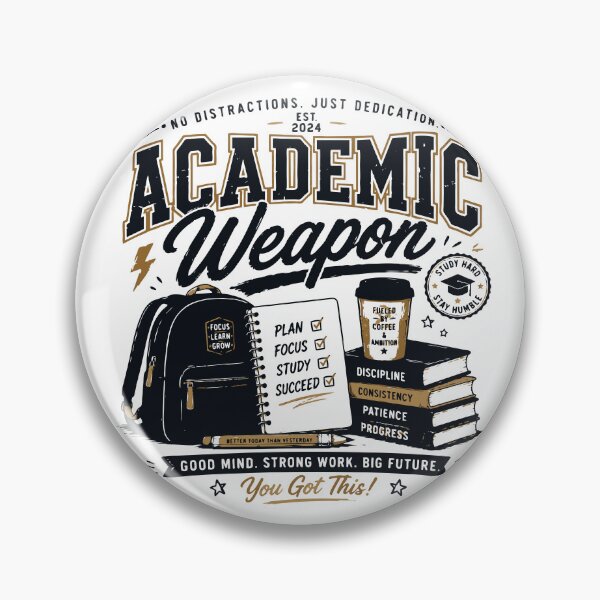 Item preview, Academic Weapon Study Hard College Student Design designed and sold by Sunday.Supply.