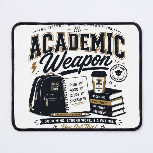 Item preview, Academic Weapon Study Hard College Student Design designed and sold by Sunday.Supply.
