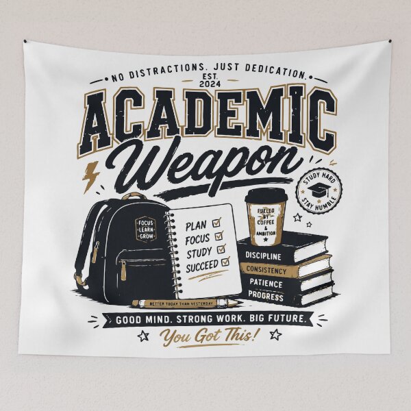 Item preview, Academic Weapon Study Hard College Student Design designed and sold by Sunday.Supply.