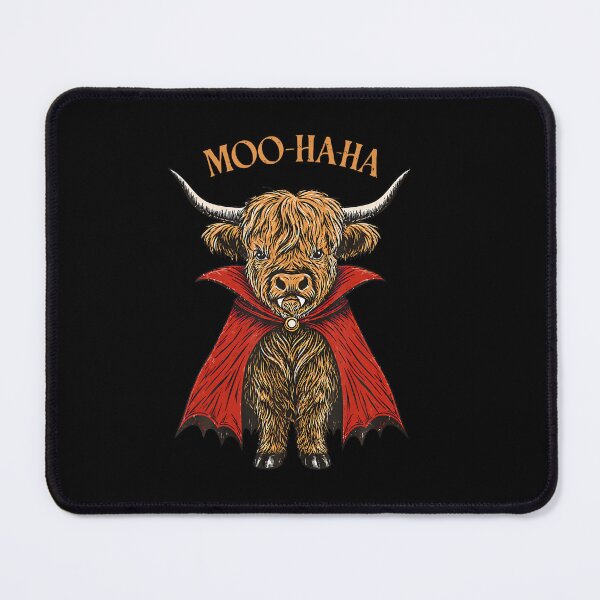 Item preview, Moo Ha Ha Highland Cow Vampire Halloween Humor designed and sold by Khescoiu.