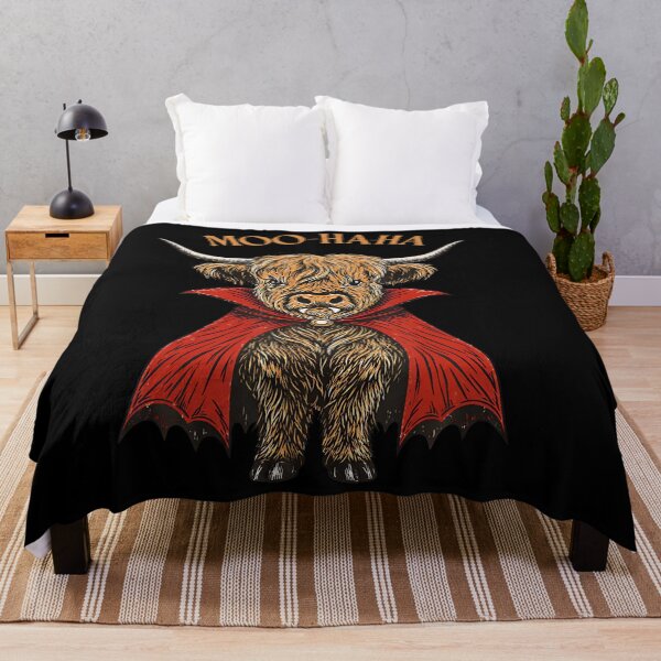 Item preview, Moo Ha Ha Highland Cow Vampire Halloween Humor designed and sold by Khescoiu.