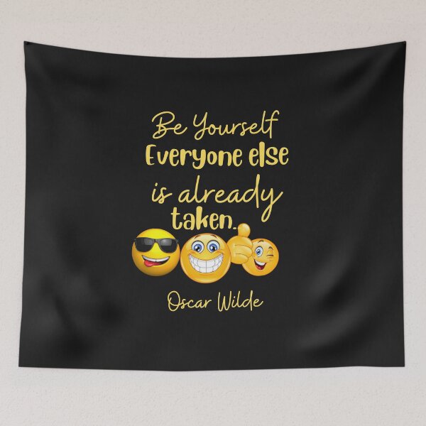 Item preview, Be Yourself Motivational Quote with funny emoji's designed and sold by TetelestaiWeave.