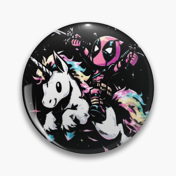 Item preview, Deadpool Chibi Riding Rainbow Unicorn ⭐⭐⭐⭐⭐ designed and sold by TheEdward.