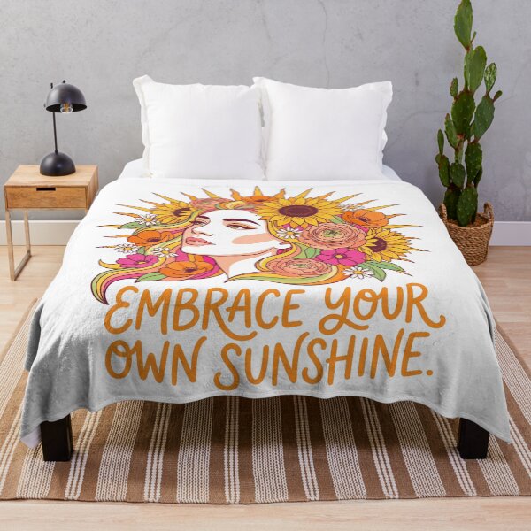 Item preview, Embrace Your Own Sunshine Floral Woman Illustration designed and sold by mackartist.