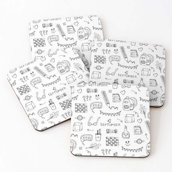 Item preview, Back to school black line cute seamless pattern designed and sold by OM-lova.