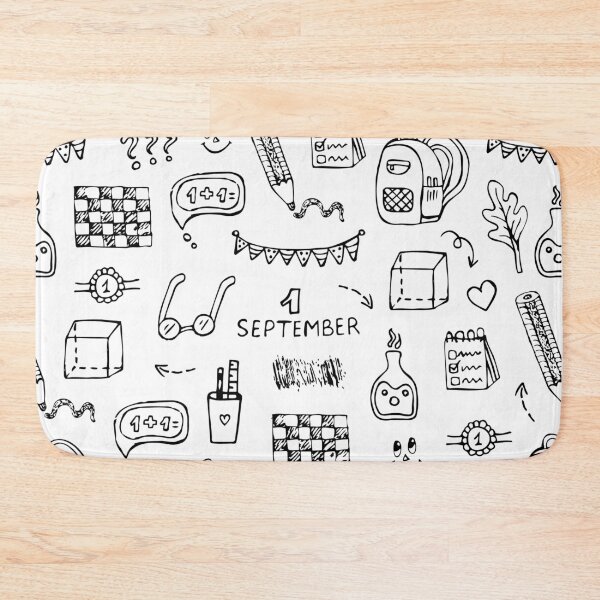 Item preview, Back to school black line cute seamless pattern designed and sold by OM-lova.