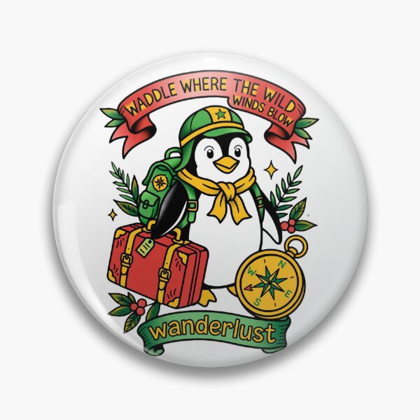 Item preview, Tattoo Penguin Wander Wild Winds Art designed and sold by puzzell.