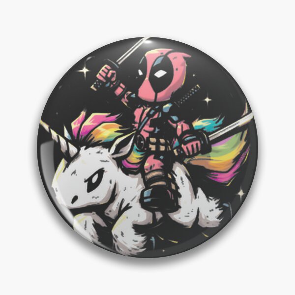 Item preview, Deadpool Chibi Riding Rainbow Unicorn ⭐⭐⭐⭐⭐ designed and sold by TheEdward.