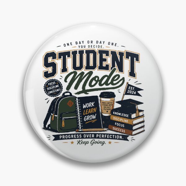 Item preview, Student Mode Progress Over Perfection College Life Design designed and sold by Sunday.Supply.