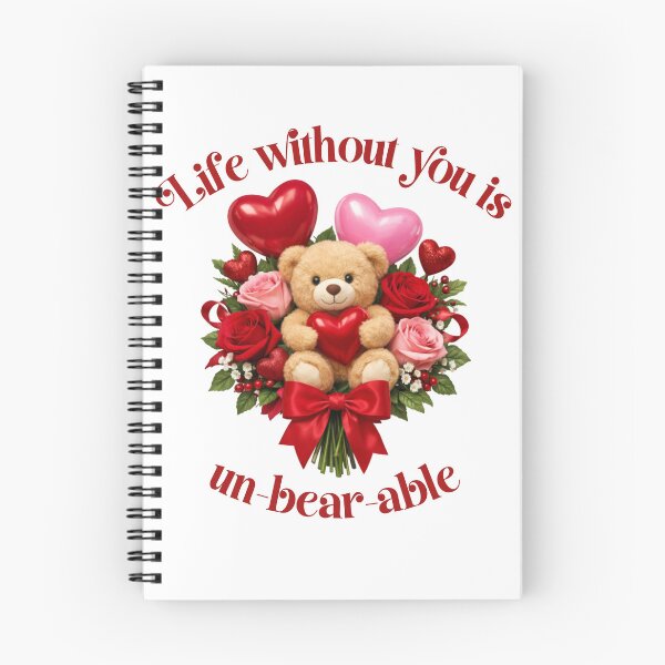 Item preview, Cute Teddy Bear Rose Bouquet — Life Without You Is Unbearable Pun designed and sold by DeliaDesignsCo.