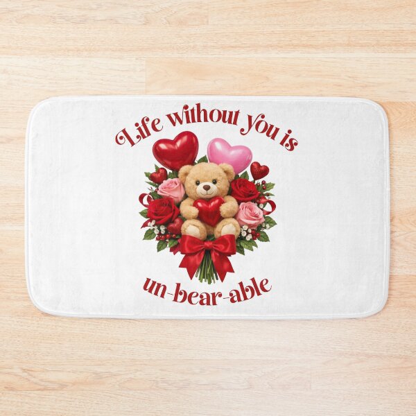 Item preview, Cute Teddy Bear Rose Bouquet — Life Without You Is Unbearable Pun designed and sold by DeliaDesignsCo.