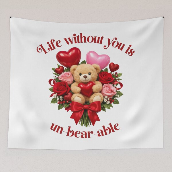 Item preview, Cute Teddy Bear Rose Bouquet — Life Without You Is Unbearable Pun designed and sold by DeliaDesignsCo.