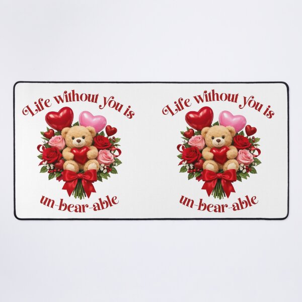 Item preview, Cute Teddy Bear Rose Bouquet — Life Without You Is Unbearable Pun designed and sold by DeliaDesignsCo.
