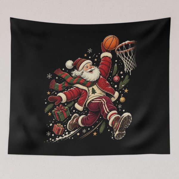 Item preview, Christmas Basketball Santa Inspired Holiday Hoops Vintage Winter Sports designed and sold by SOUFIANE1991.