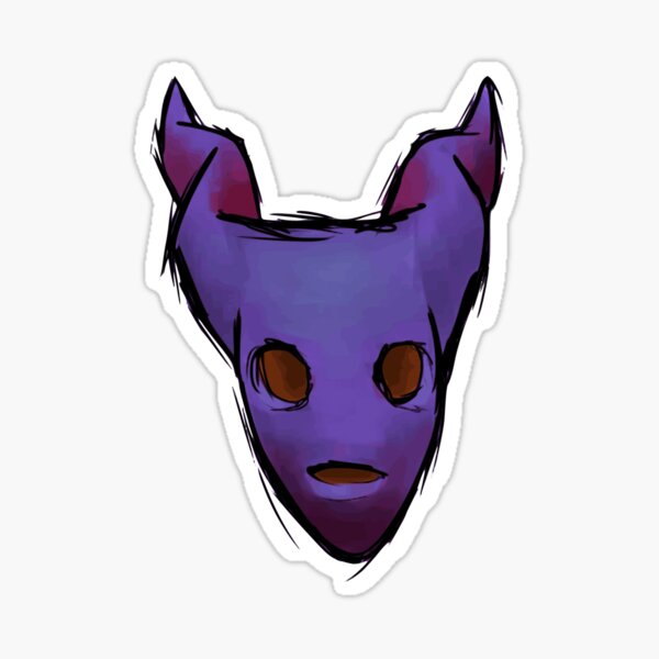 long horned purple demon head Sticker