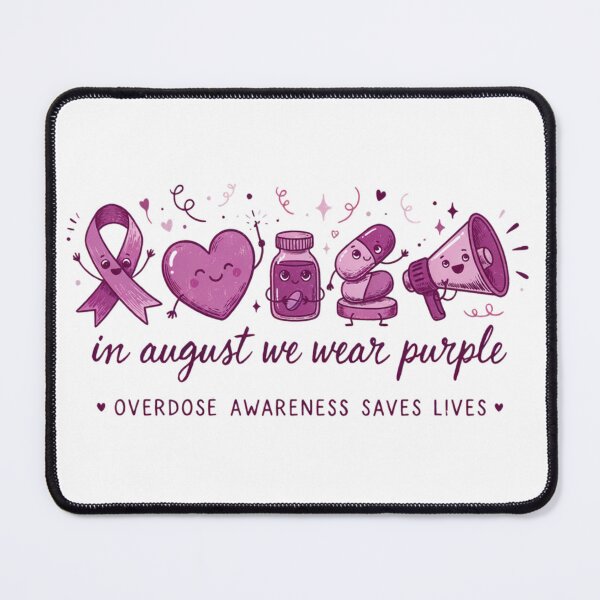 Item preview, in August We Wear Purple Overdose Awareness Elements designed and sold by ZACK ART.