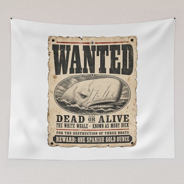 Item preview, Moby Dick Wanted Poster - White Whale Dead or Alive designed and sold by Fenay Designs.