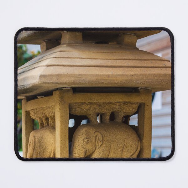 Item preview, Stone Lantern With Carved Elephant Motif Outdoor Asian Garden Ornament and Architectural Sculpture designed and sold by Nmallia.