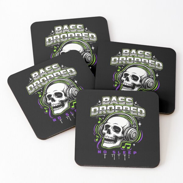 Item preview, Bass Dropped Skeleton Headphones Streetwear Neon Cyberpunk designed and sold by TrendNewTShirt.
