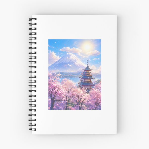 Item preview, Mount Fuji and Cherry Blossom Trees designed and sold by Aquamarineelle.