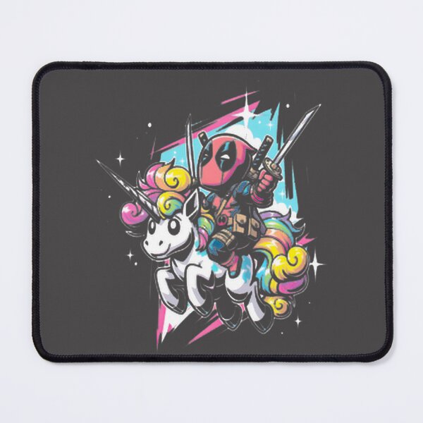 Item preview, Chibi Deadpool Riding Rainbow Unicorn - Funny Art Print PERFECT GIFT FOR YOU AND FRIENDS designed and sold by TheEdward.