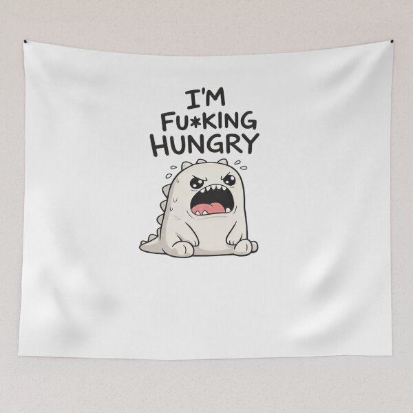 Item preview, I'm Fu*king Hungry – Grumpy Baby Dino Funny Meme designed and sold by RON-FASHION.
