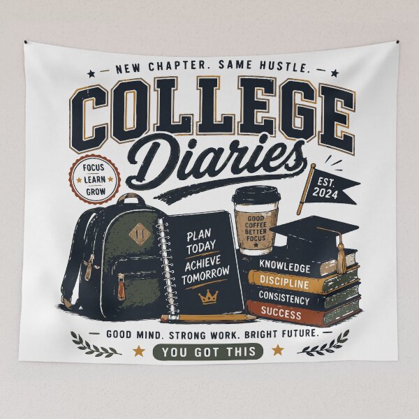Item preview, College Diaries Campus Life Retro Student Design designed and sold by Sunday.Supply.